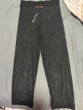 Ermanno Scervino LIFE black sheer lace leggings